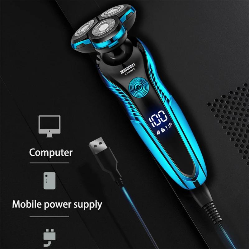 ZOZEN rasoir électrique lavable Rechargeable rasoir électrique Machine à raser pour hommes corps che