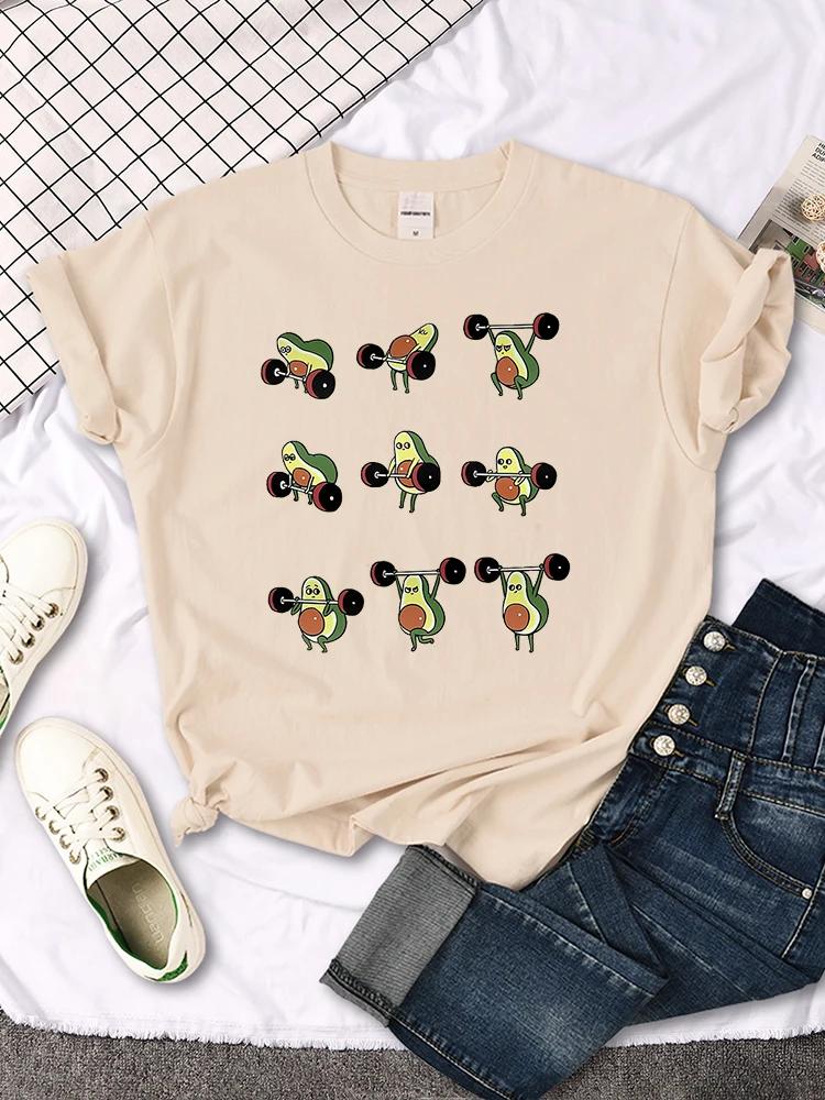 T-shirt femme avocat image de dessin animé t-shirt d'haltérophilie pour femmes Harajuku décontracté