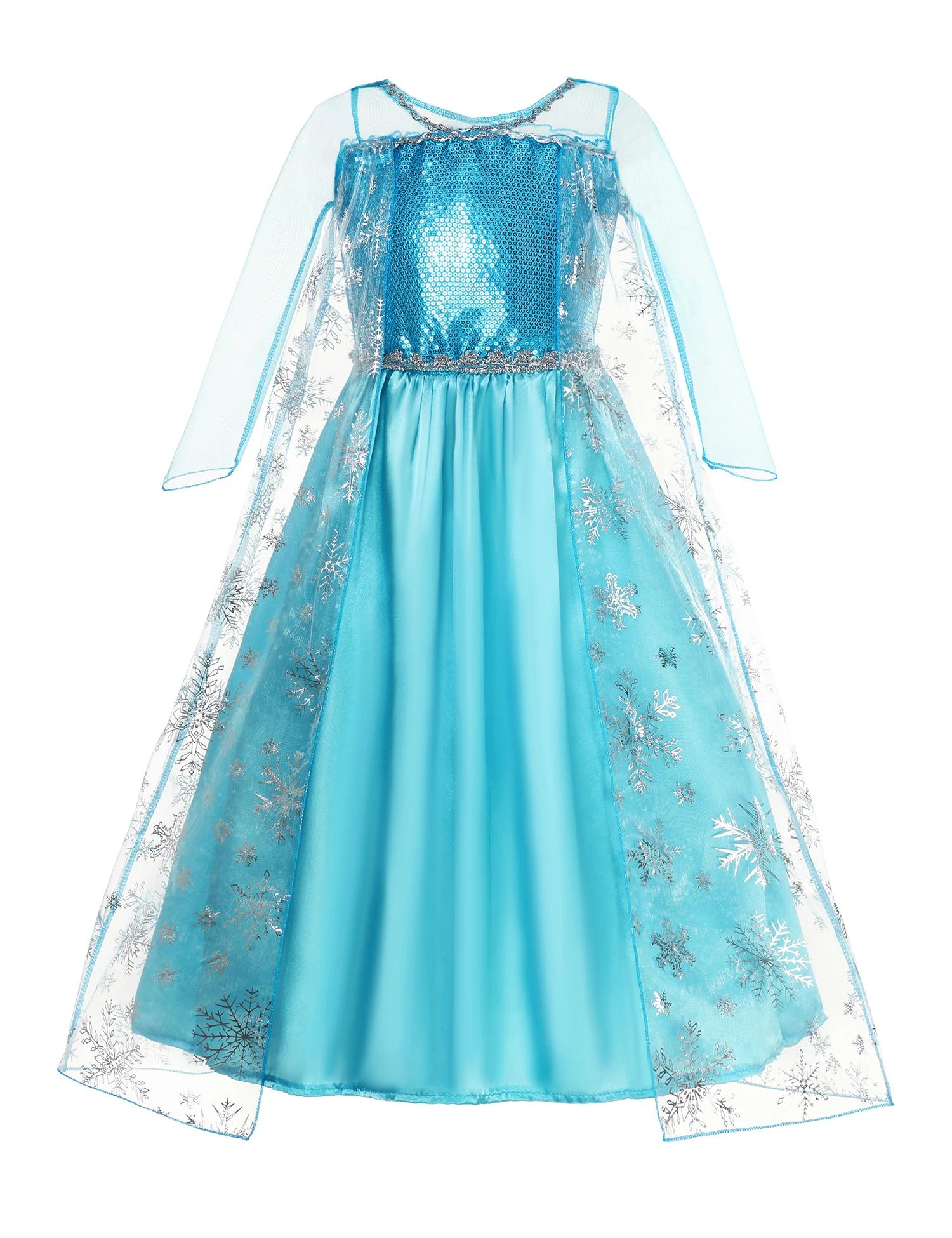Costumes reine des neiges Elsa pour filles, Robe de bal de carnaval, vêtements de jeu pour enfants,