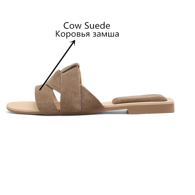MORAZORA grande taille 34-43 nouvelle vache daim cuir femmes pantoufles mode à la main Mules femmes