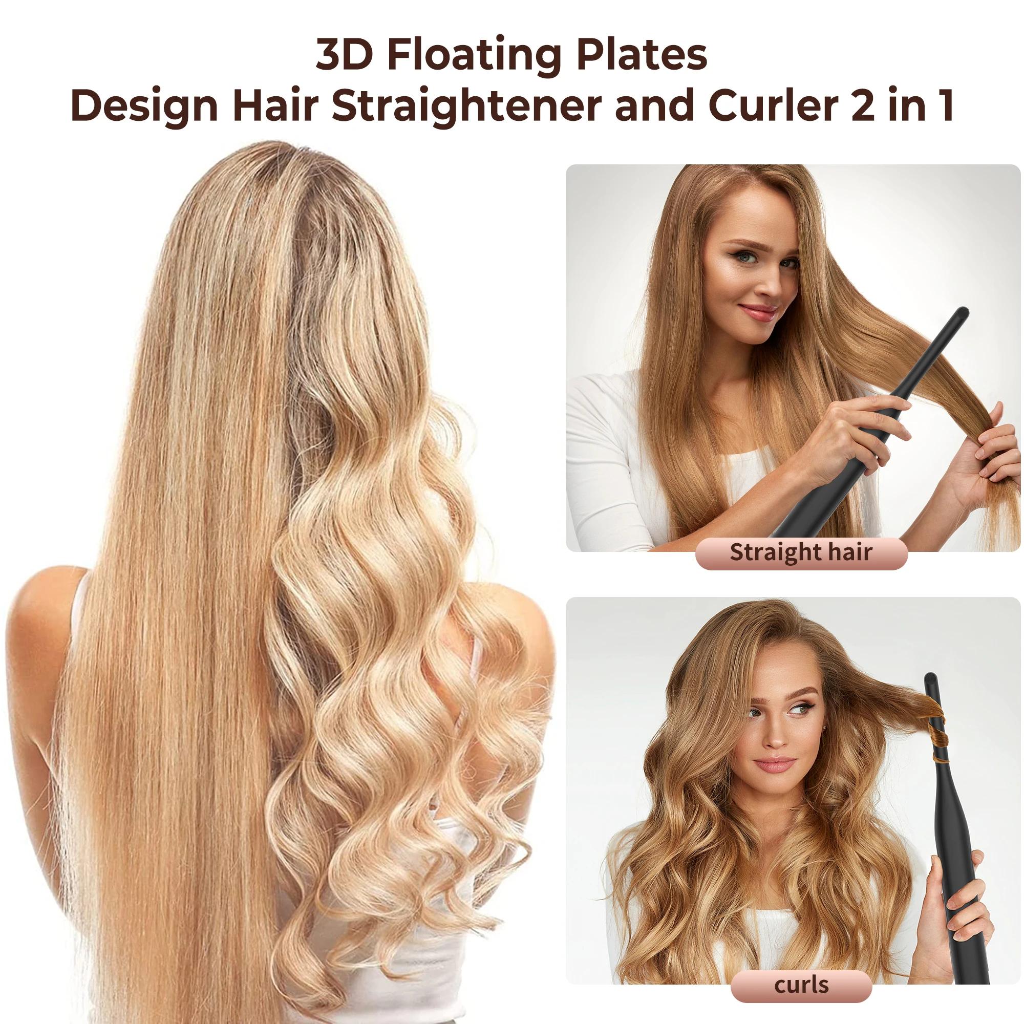 Petit fer plat pour cheveux courts, fer plat à crayon réglable à température, chauffage rapide, fer