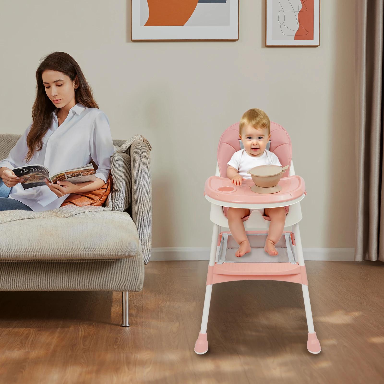 Chaise haute 2-en-1 pour bébé et enfant, avec repose-pieds, chaise haute combinée, siège haute pour