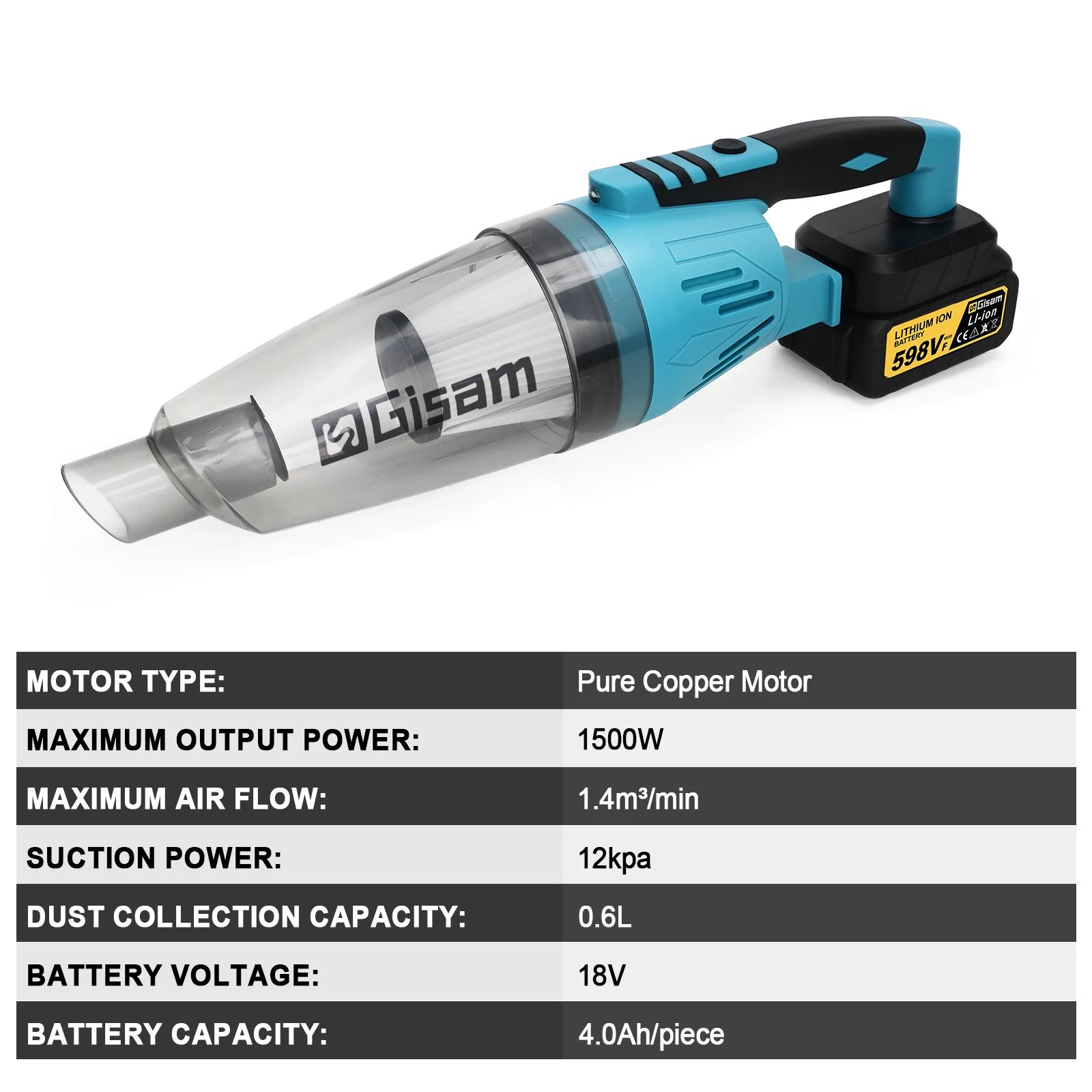 Aspirateur sans fil portatif Gisam, aspirateur sans fil pour la maison et la voiture, outil électriq