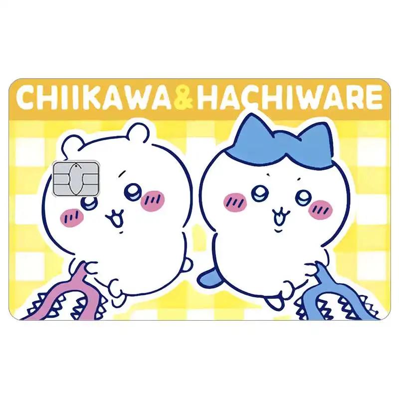 Autocollants pour cartes de crédit Cartoon Kawaii Chiikawas, autocollants mignons mats pour VISA, JC