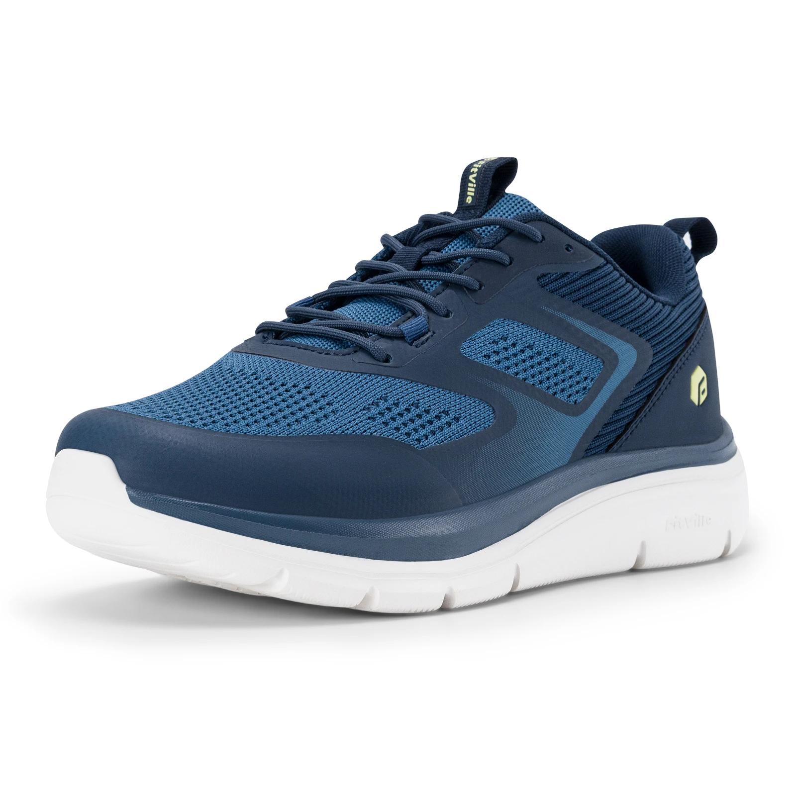 FitVille chaussures de marche pour hommes bout large 2E léger antidérapant marche chaussure de Tenni