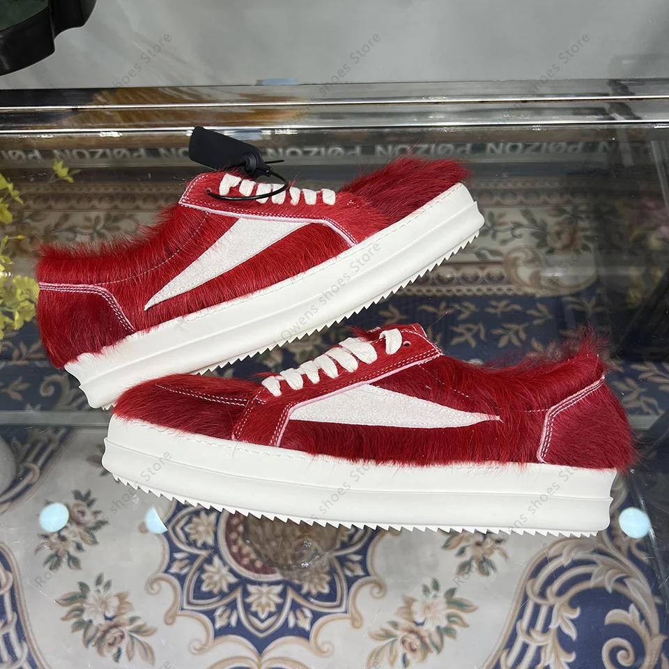 Chaussures décontractées en crin de cheval pour hommes et femmes, chaussures rouges foncées, cuir vé