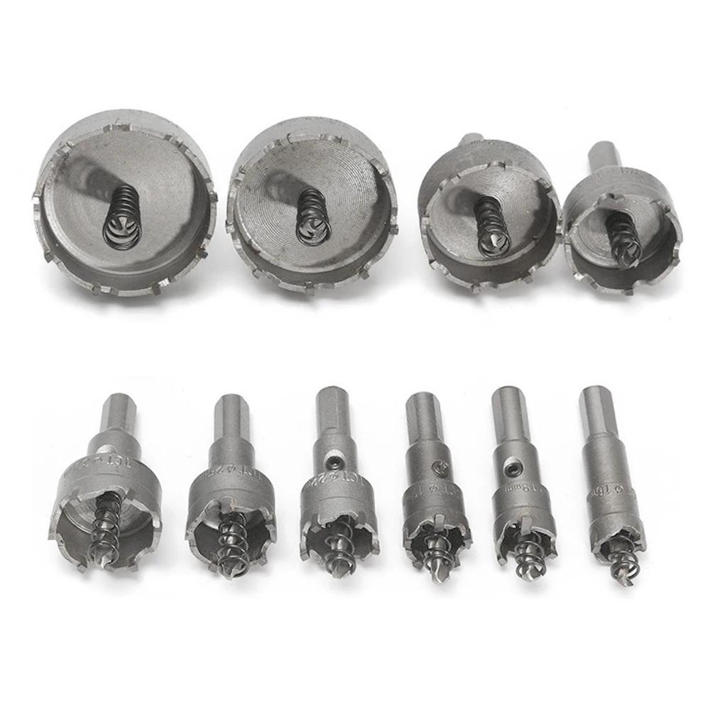 Jeu de scies cloche en alliage, 10 pièces, 16-53mm, pointe en carbure TCT, Kits de forets à noyau de