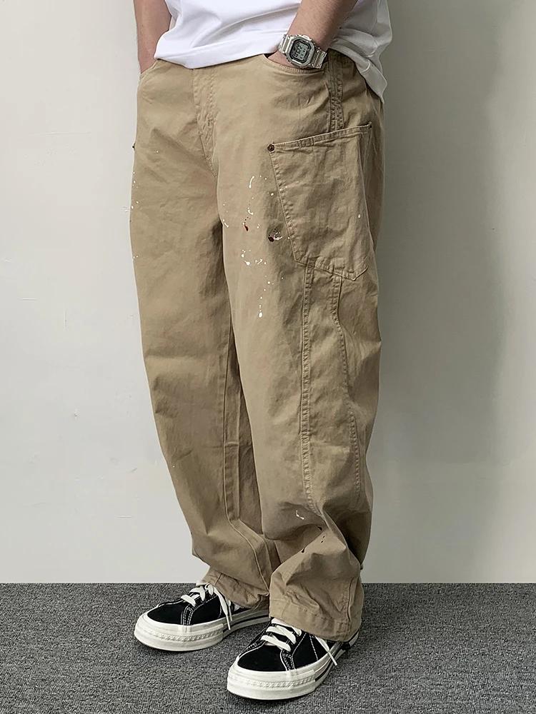 Pantalon cargo à pois pour hommes, streetwear japonais, pantalon baggy décontracté Harajuku, haute q