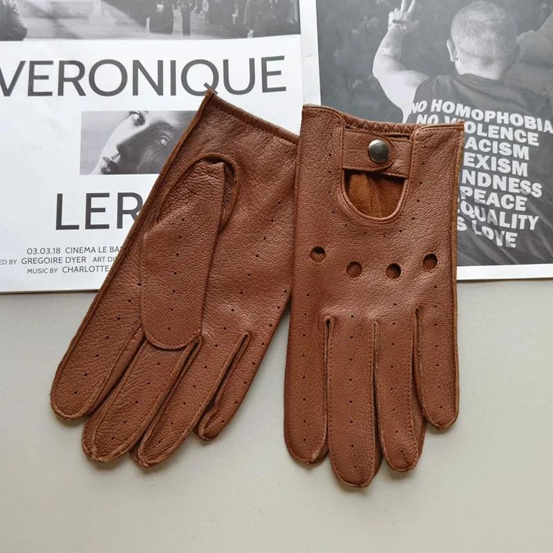 Gants en peau de cerf pour hommes, fins, sans lignes, protection solaire d'extérieur, cyclisme, cond