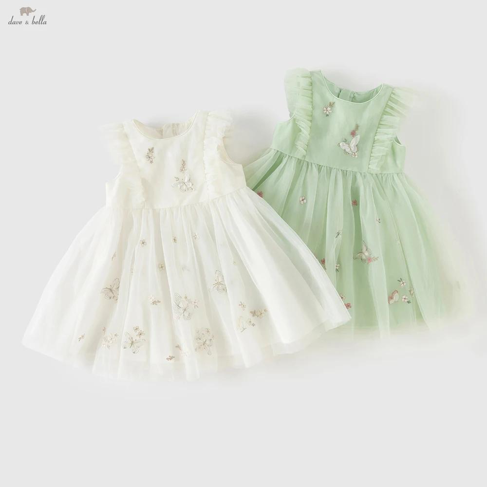 Robe de princesse en dentelle brodée Dave Bella pour filles, bébés et enfants, sans manches, robe d'