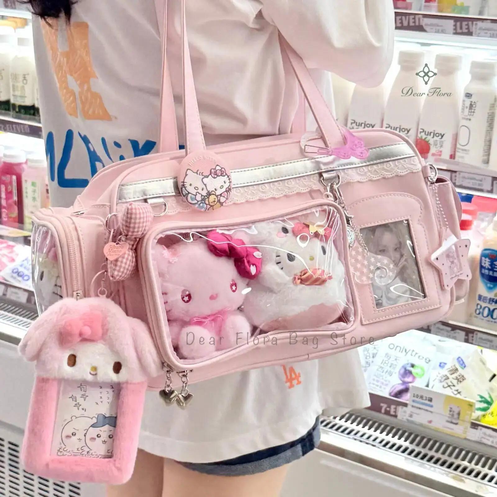 Nouveau sac à bandoulière Y2K grande capacité style JK, sac à dos transparent mignon pour fille, sac