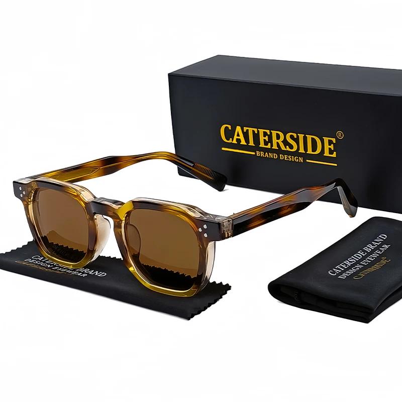 Lunettes de soleil tendance CATERSIDE pour hommes, monture carrée petite taille, design personnalisé