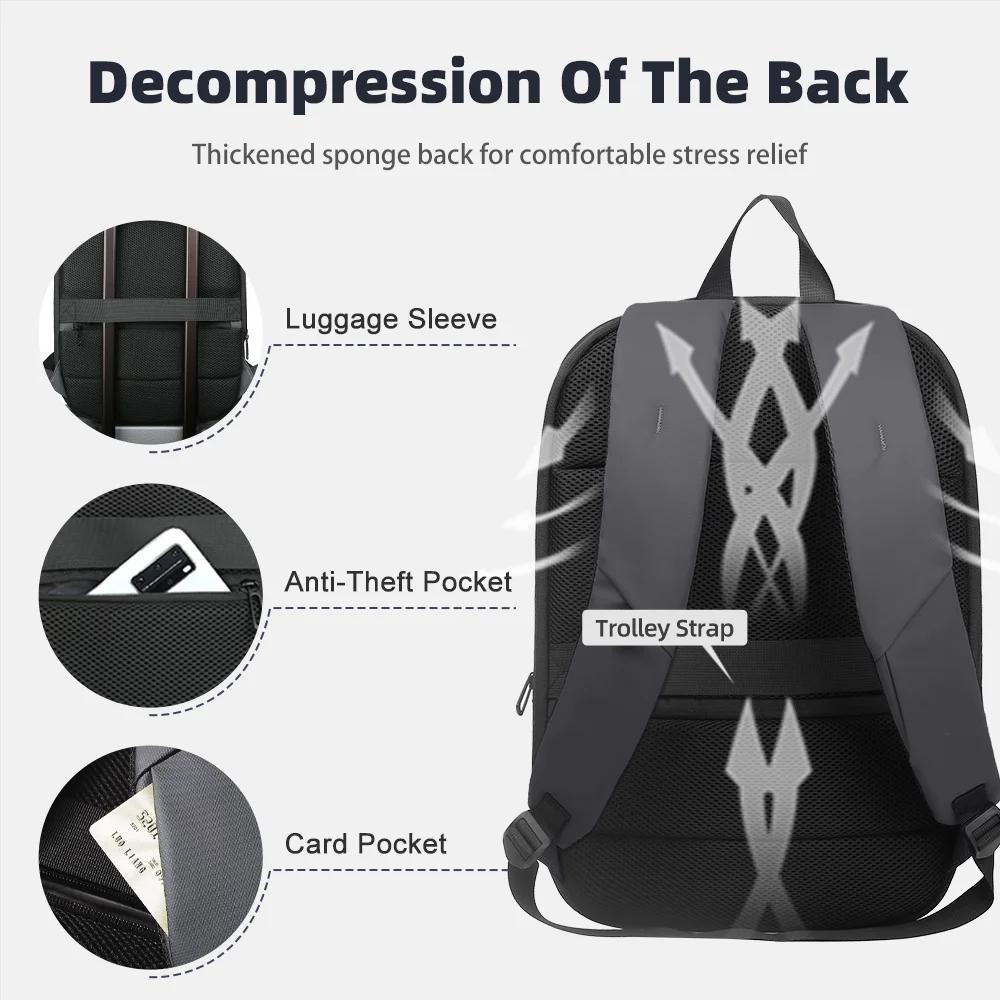 Sac à dos professionnel HK, fin et extensible, pour ordinateur portable 17 pouces, avec port USB, lé