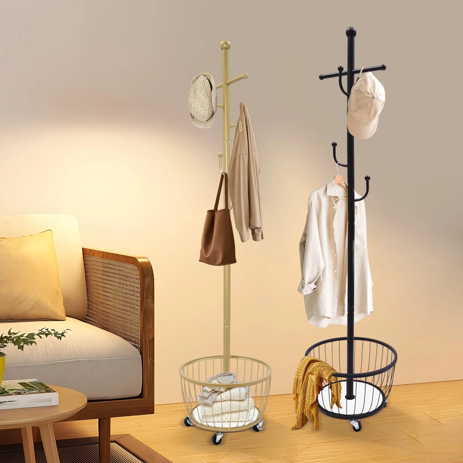 Porte-manteau et porte-chapeau sur pied, support organisateur avec roue Mobile, support de cintre d'