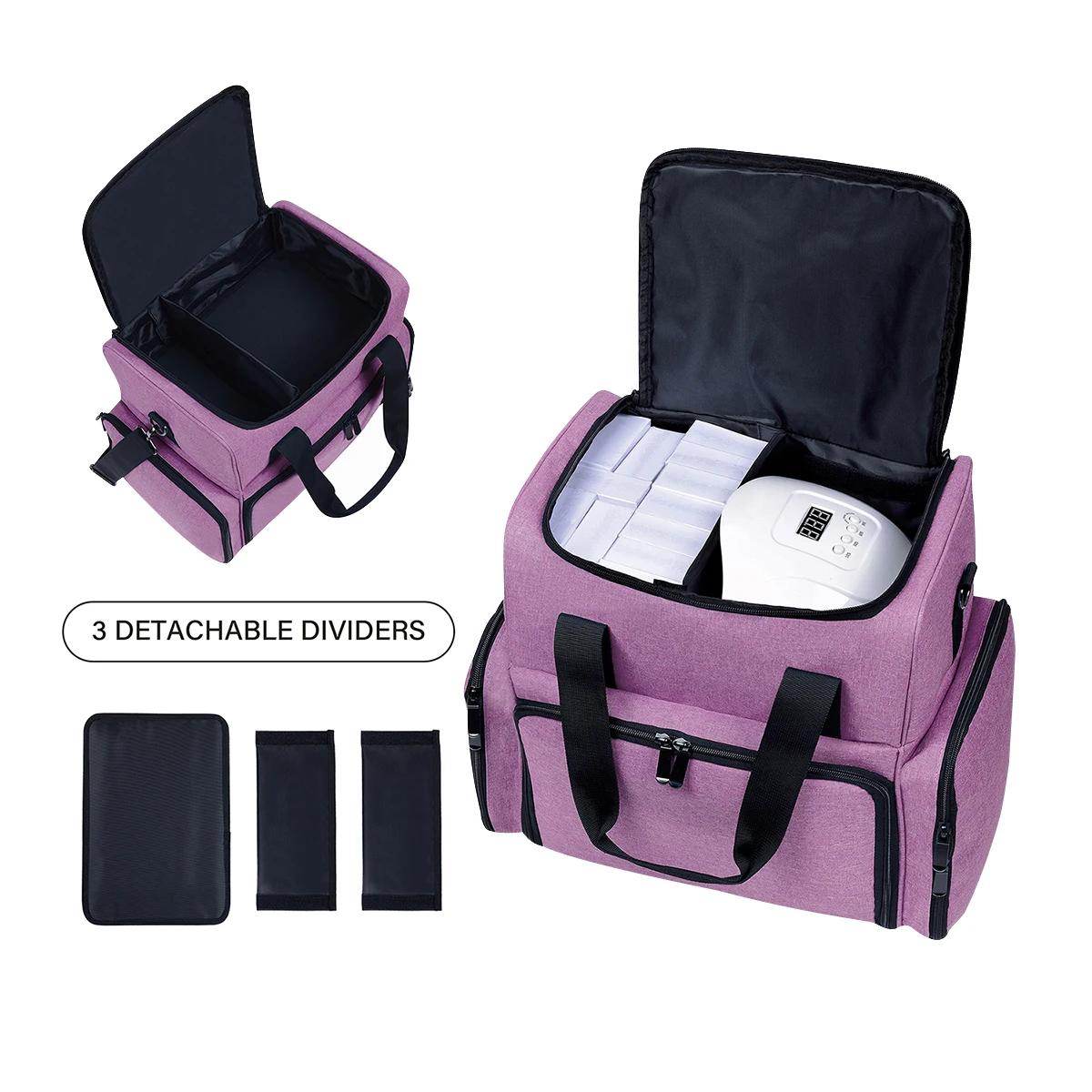 UOZL Trousse de maquillage double couche de grande capacité avec 3 pochettes amovibles et 2 comparti