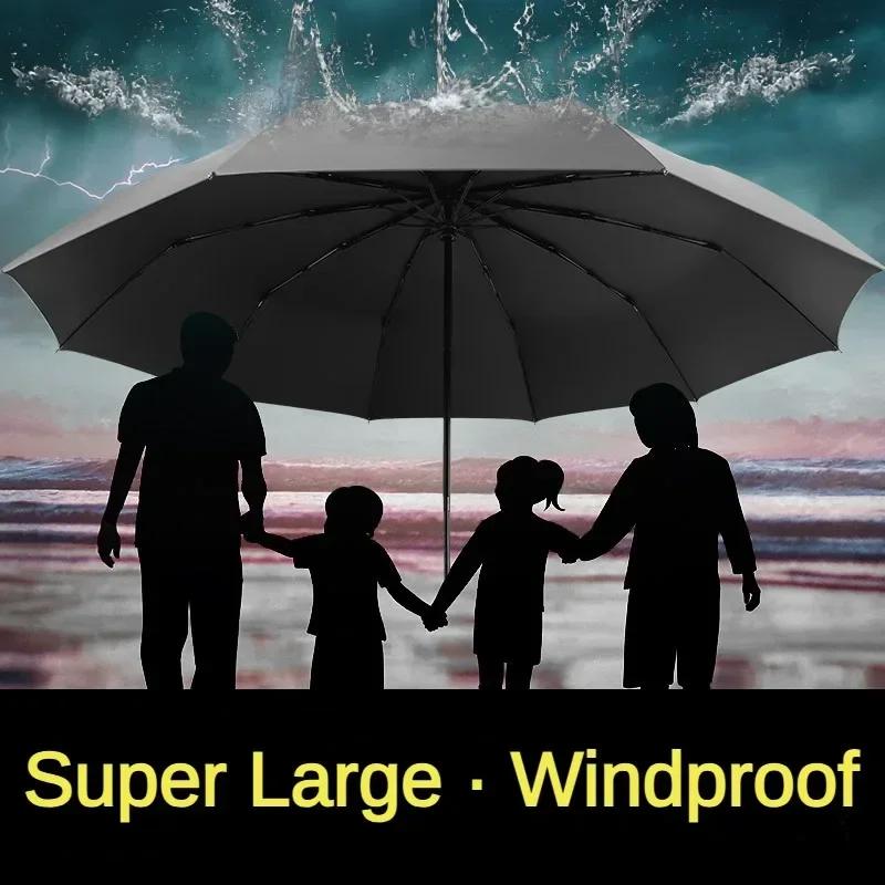 Parapluie pliant Super grand entièrement automatique pour hommes et femmes, coupe-vent, solide, impe