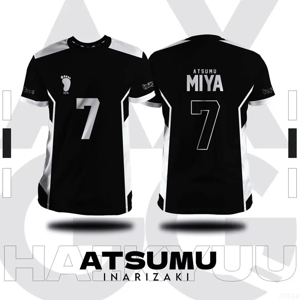 T-shirt d'été pour hommes, grande taille, imprimé en 3D, Haikyuu Inarizaki, motif de dessin animé Co