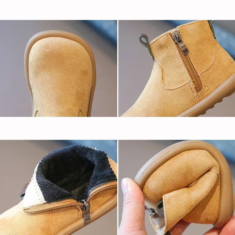 Automne hiver bébé garçons filles bottes Oxford daim enfants chaussures décontractées en plein air a