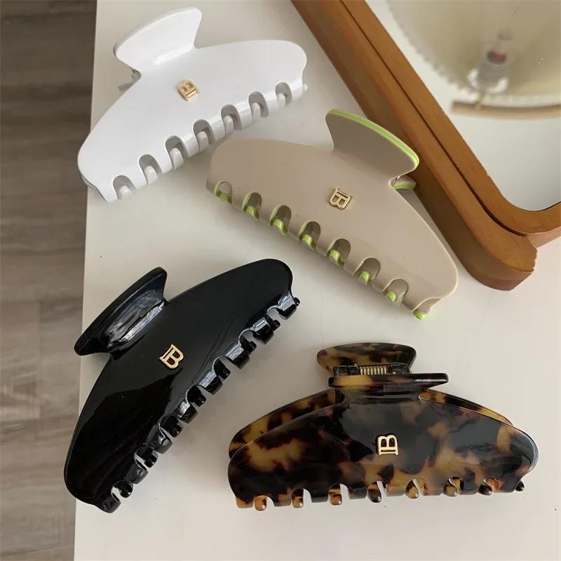 1/2/4 pièces nouvelle pince à cheveux en feuille d'acétate, pince à requin lettre, accessoire bandea
