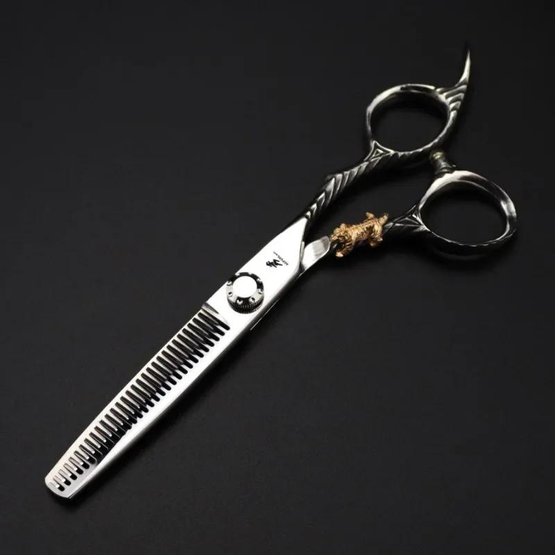 Nepurlson 6 pouces 440C acier inoxydable professionnel ciseaux à cheveux barbier coupe ciseaux ensem