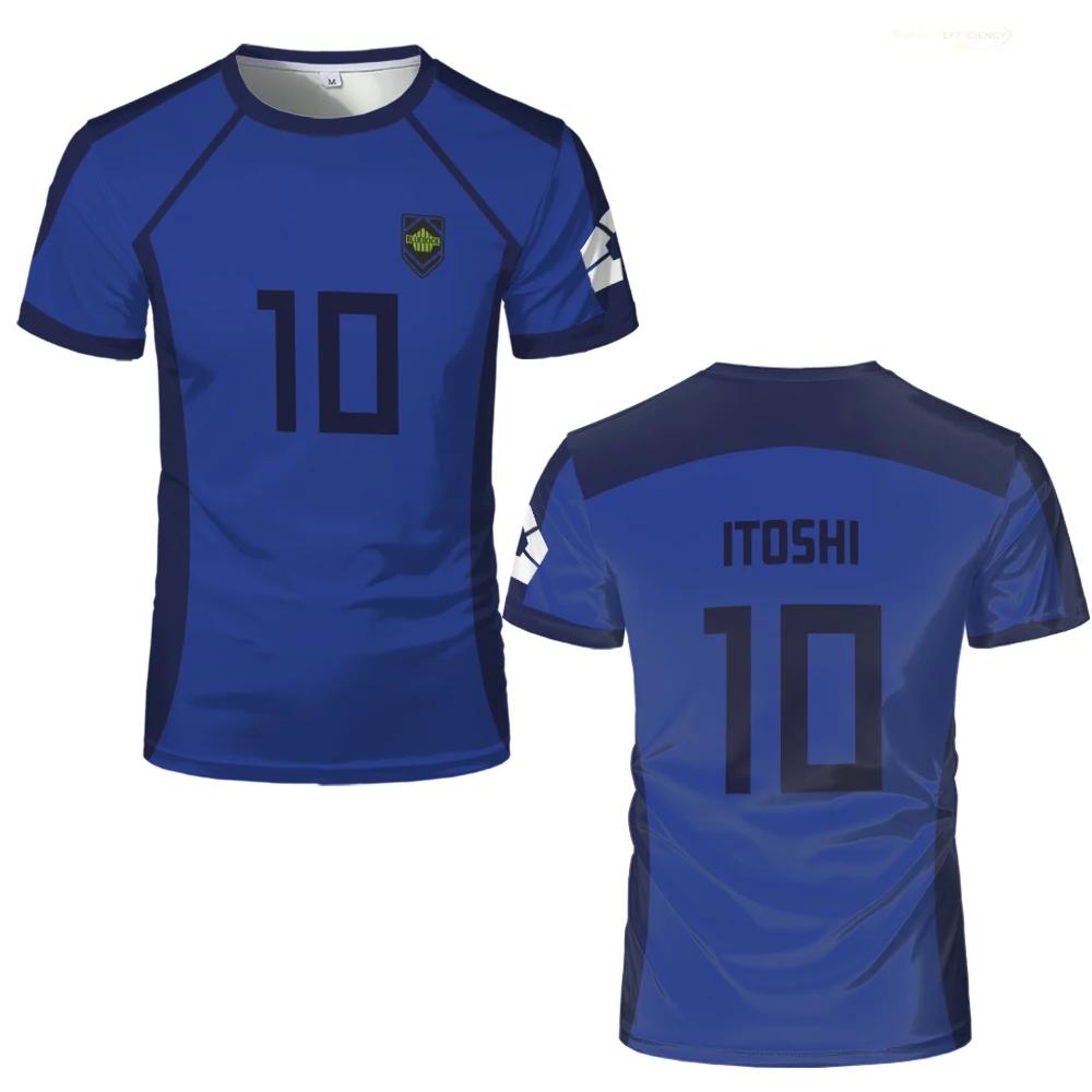T-shirt homme ISAGI 3D imprimé, sport, séchage rapide, respirant, anime cosplay, Harajuku, équipe de