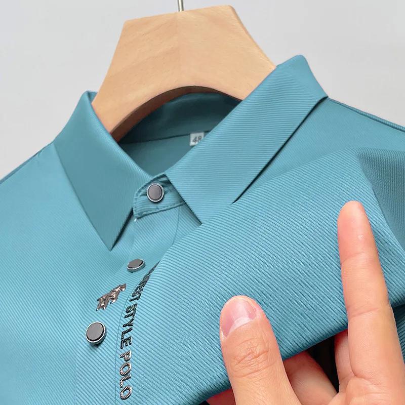 Haute qualité Ice Silk manches courtes hommes polo shirt été nouvelle marque mode broderie DESIGN TO