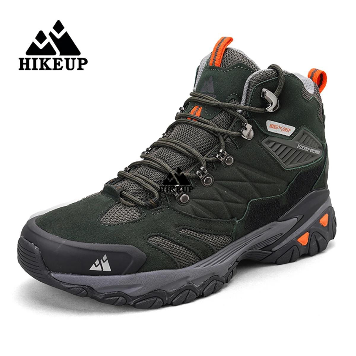 HIKEUP-Bottes de randonnée en daim pour hommes, baskets de trekking en plein air, chaussures de mont