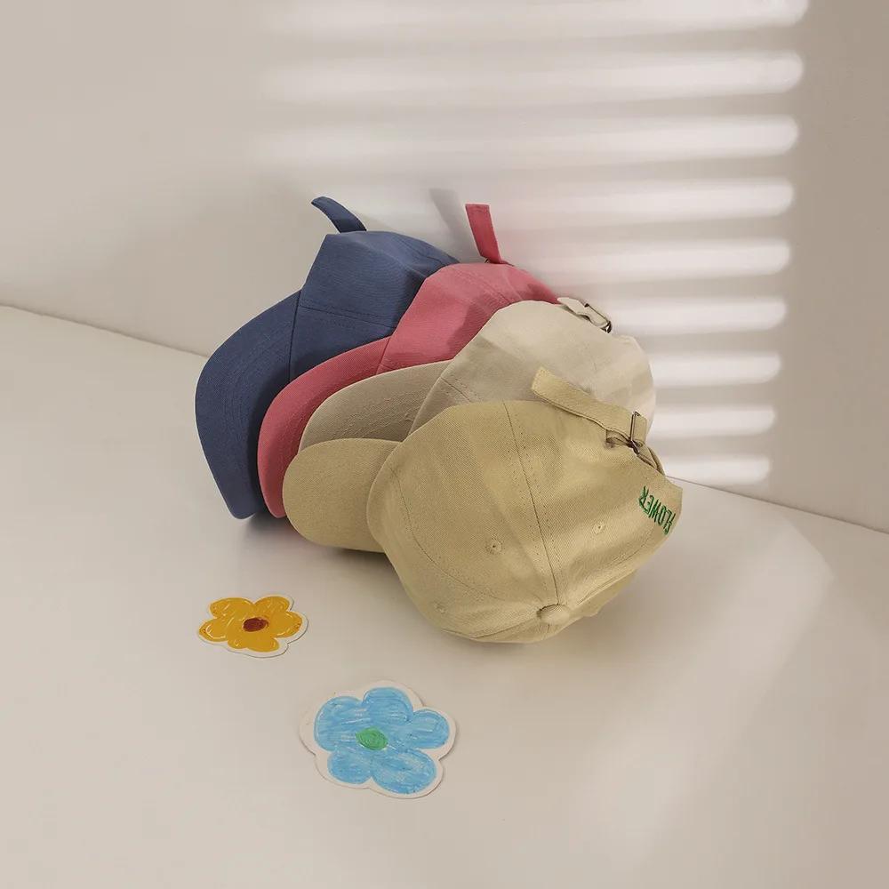 Casquette de Baseball pour enfants, jolie fleur, couleur unie, chapeau en langue de canard pour enfa