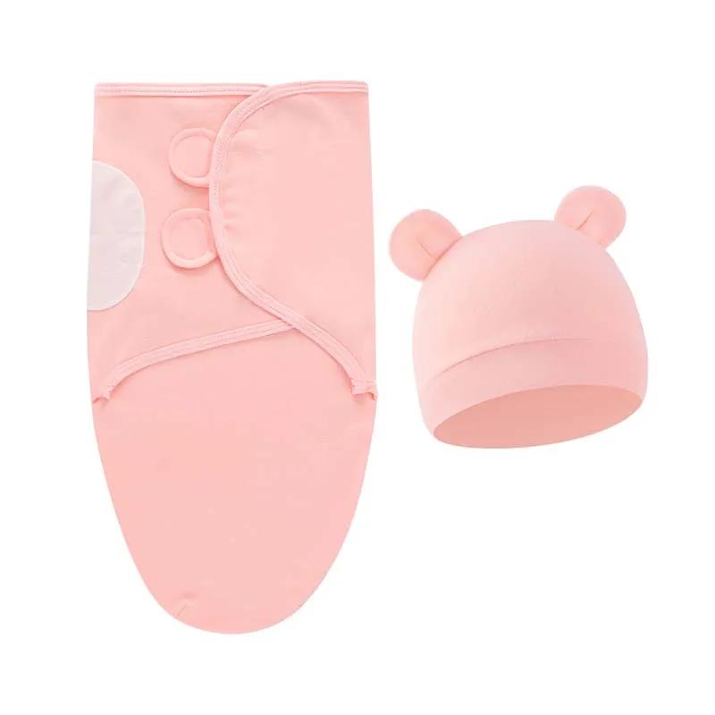 Ensemble de couverture et de chapeau pour bébé de 0 à 6 mois, en coton imprimé de dessin animé, emma