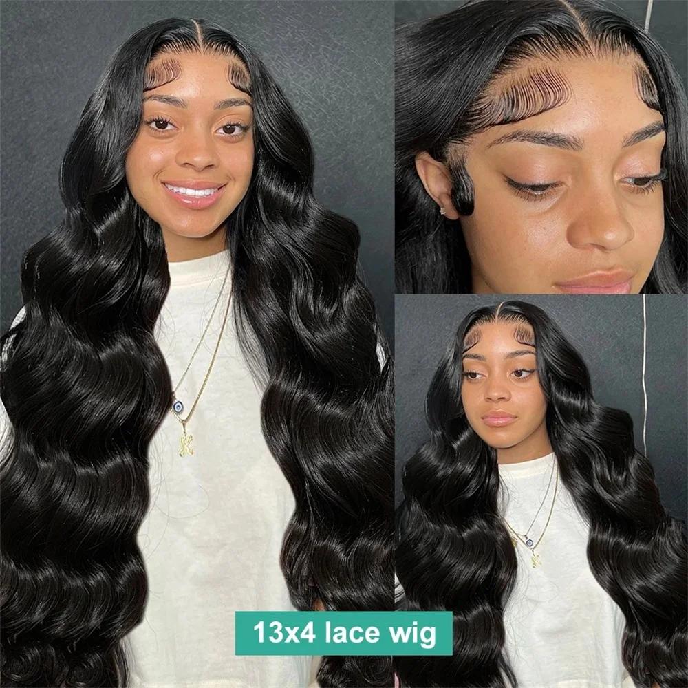 Perruques de cheveux humains Body Wave pour femmes, densité 180, brésilienne, 13x4, 13x6, 4x4, HD, f