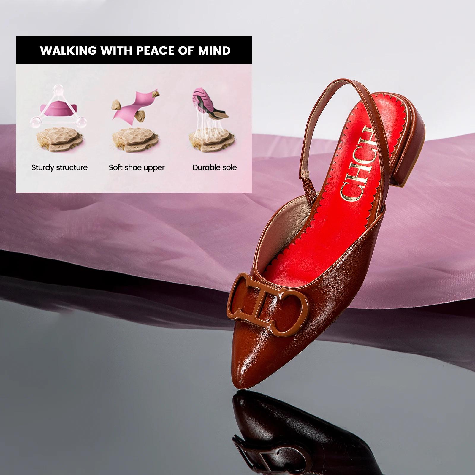CHCH – sandales noires pointues à fond plat pour femmes, chaussures d'affaires simples, nouvelle col