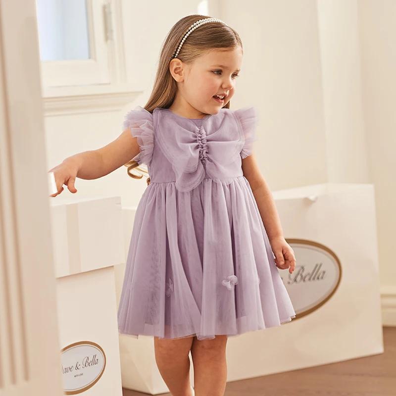 Robes de fête d'anniversaire pour filles Dave Bella, robes de princesse en maille élégantes pour l'é