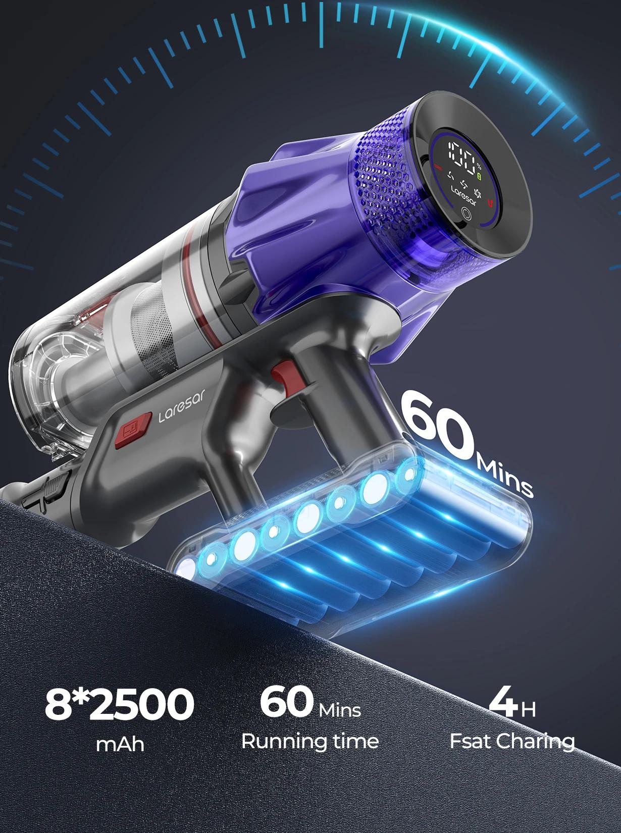 Aspirateur sans fil Laresar V7, 500W, puissance d'aspiration 50KPA, déterminer les appareils ménager