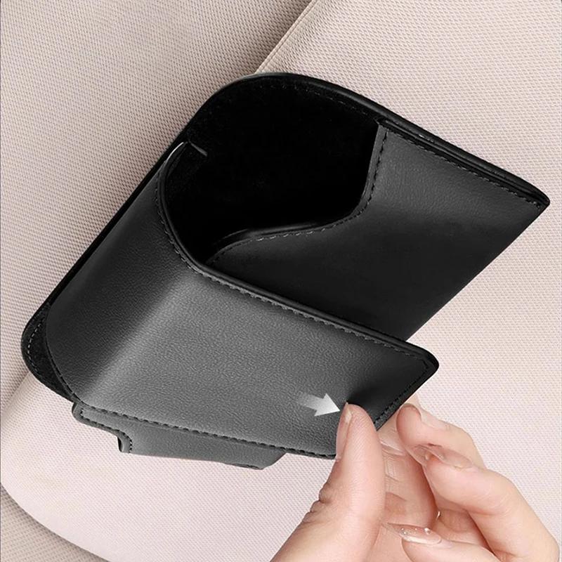 SEAMETAL – étui à lunettes de voiture en daim/écorce synthétique de qualité supérieure, support de l