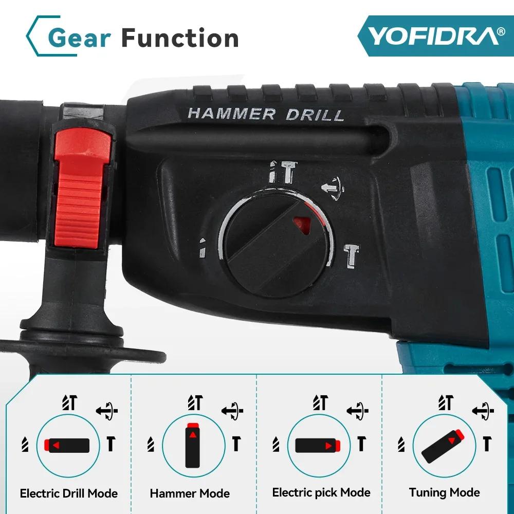 Perceuse à percussion électrique sans fil YOFIDRA 26 mm, multifonctionnelle, rechargeable, compatibl