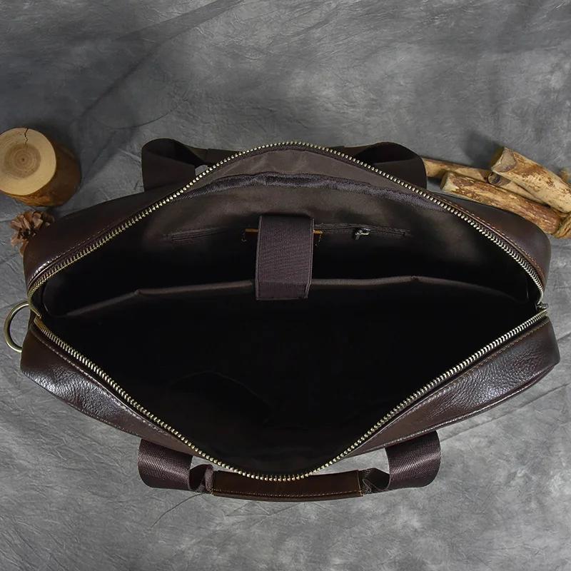 Sac pour ordinateur portable en cuir véritable pour homme, sac d'affaires, étuis à bombes pour homme
