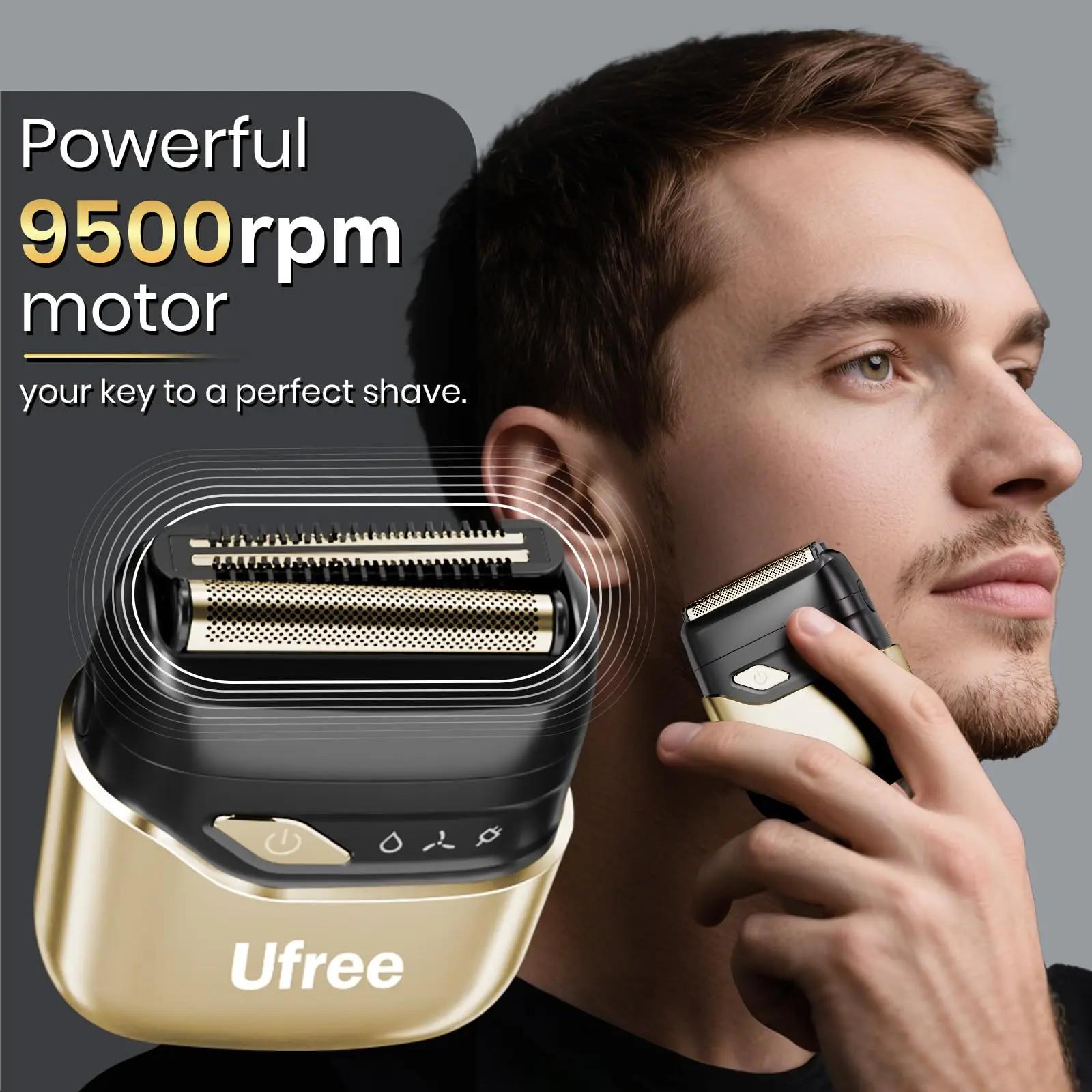 Ufree rasoir à feuille pour hommes, rasoir électrique amélioré, rasoir rechargeable pour hommes avec