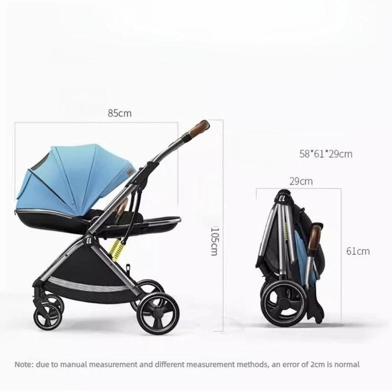 Poussette bébé tout-terrain à quatre roues, réversible, légère et pliable, avec un porte-bébé de séc