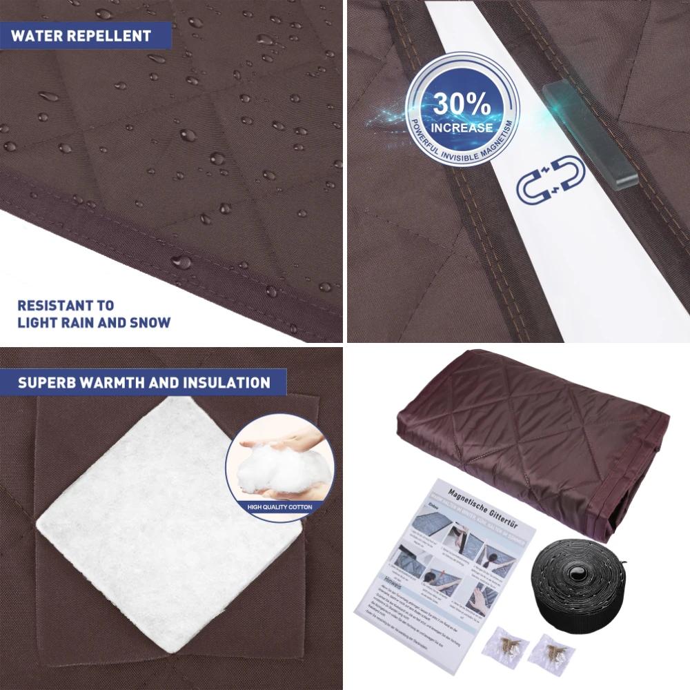 Rideau de porte isolé thermique magnétique, tissu imperméable et Oxford rempli de couverture isolant