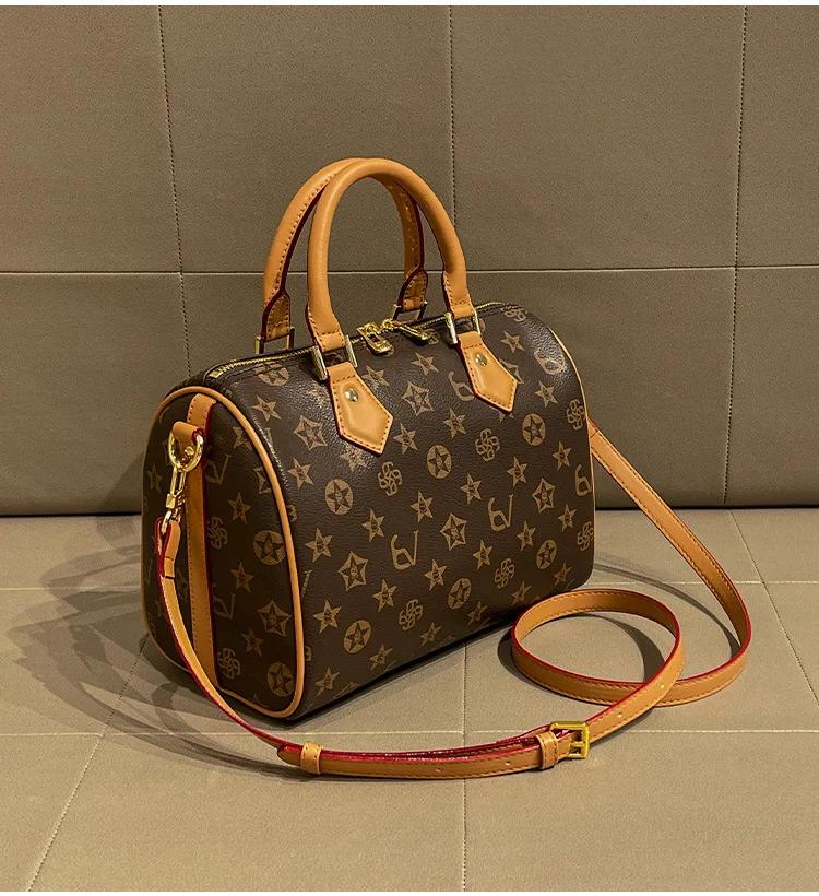 Sac à langer Designer Paris Letter Logo pour femme, élégant sac fourre-tout en cuir vintage avec ban