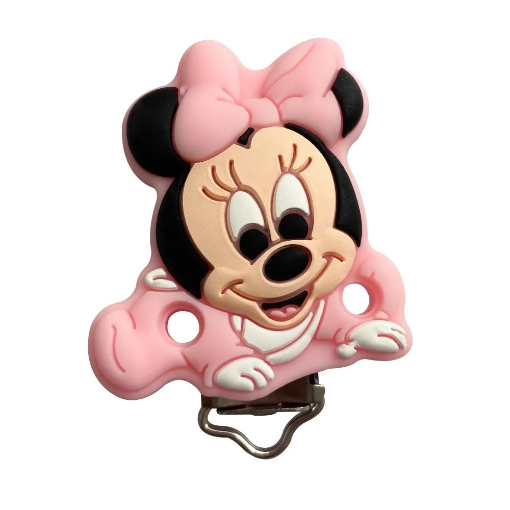 Clips de sucette en Silicone Disney Mickey Mouse, 3 pièces, pour bricolage, collier de dentition pou