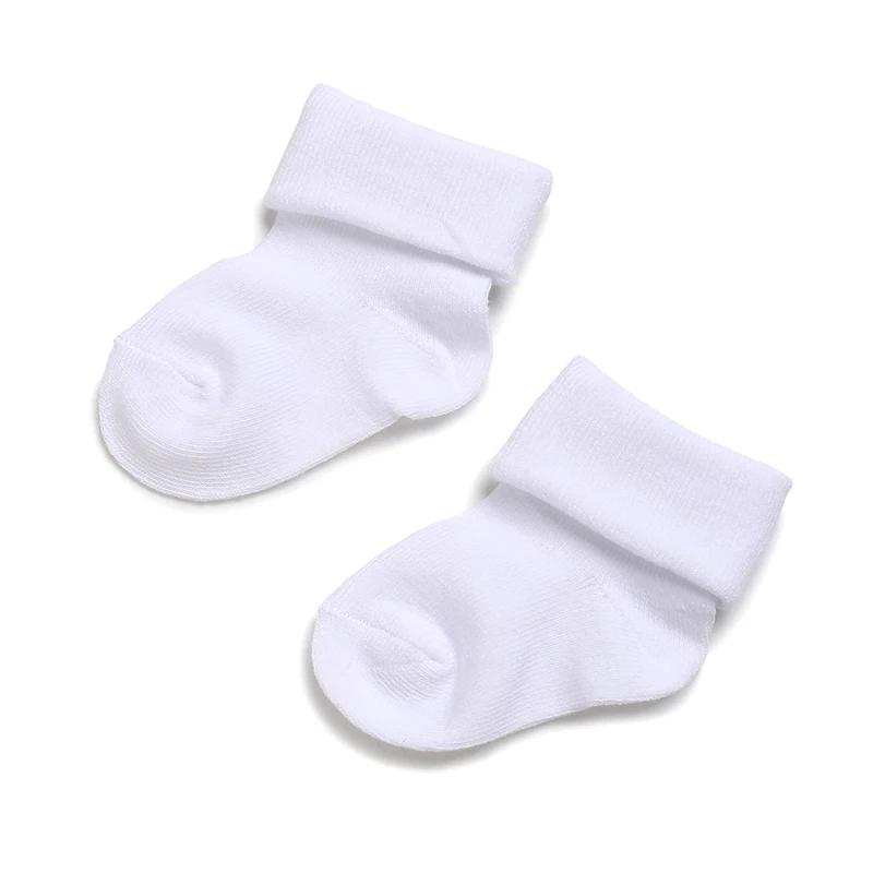 4 paires chaussettes courtes coton dentelle bébé 0-1 an - Blanc baptême garçons filles - Nouveau-né