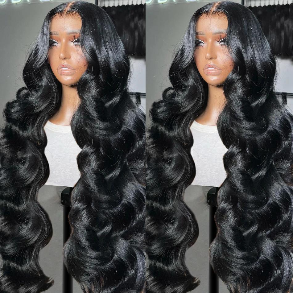 Perruque Lace Front Wig Body Wave Brésilienne Naturelle, Cheveux Humains, Sans Colle, 30 32 34 Pouce