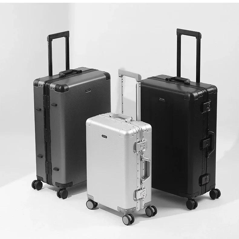 Valise de voyage de haute qualité en alliage d'aluminium-magnésium 100%, taille 20/24/26/28, valise
