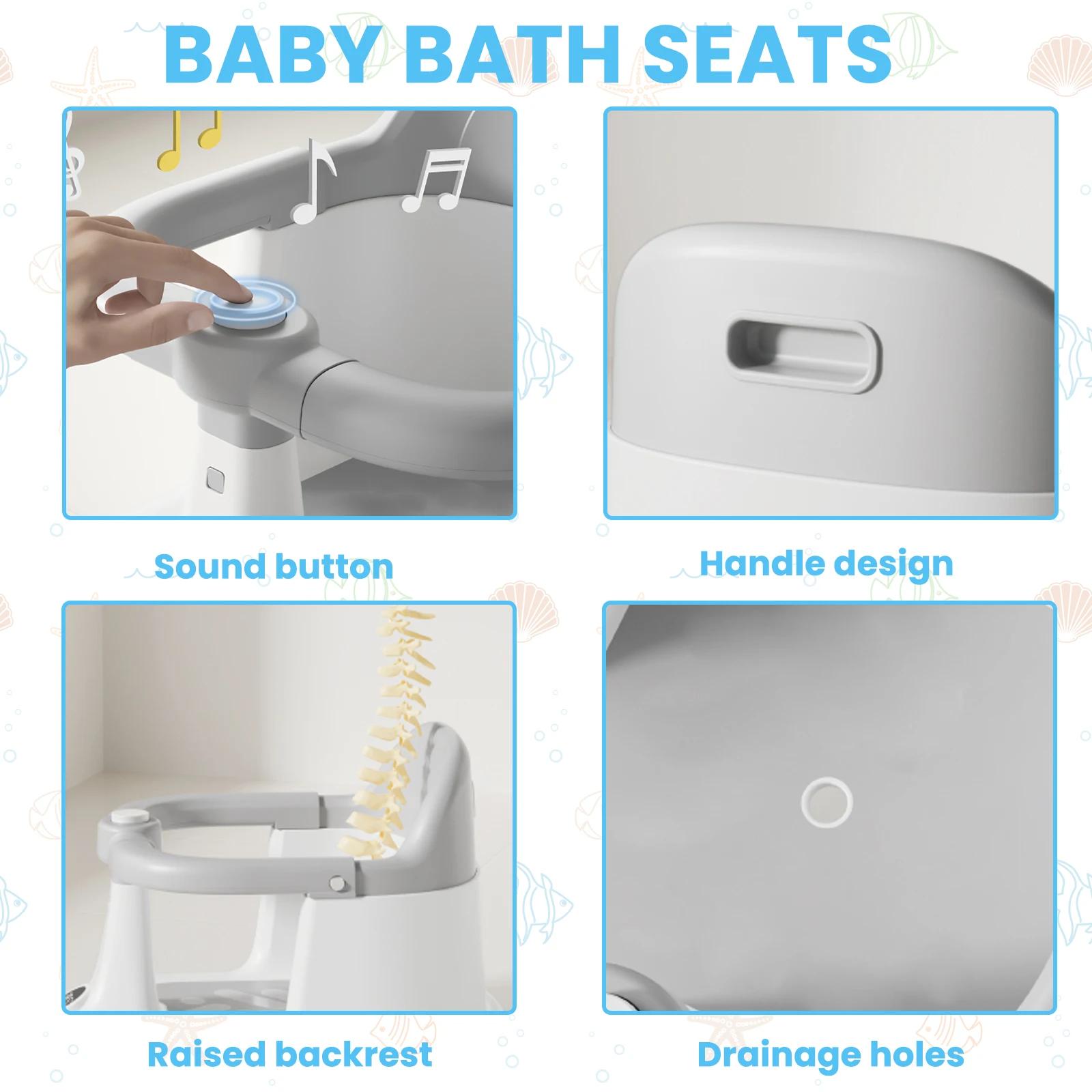 Siège de bain pour bébé de 6 mois et plus, siège de bain assis, chaise de baignoire antidérapante po