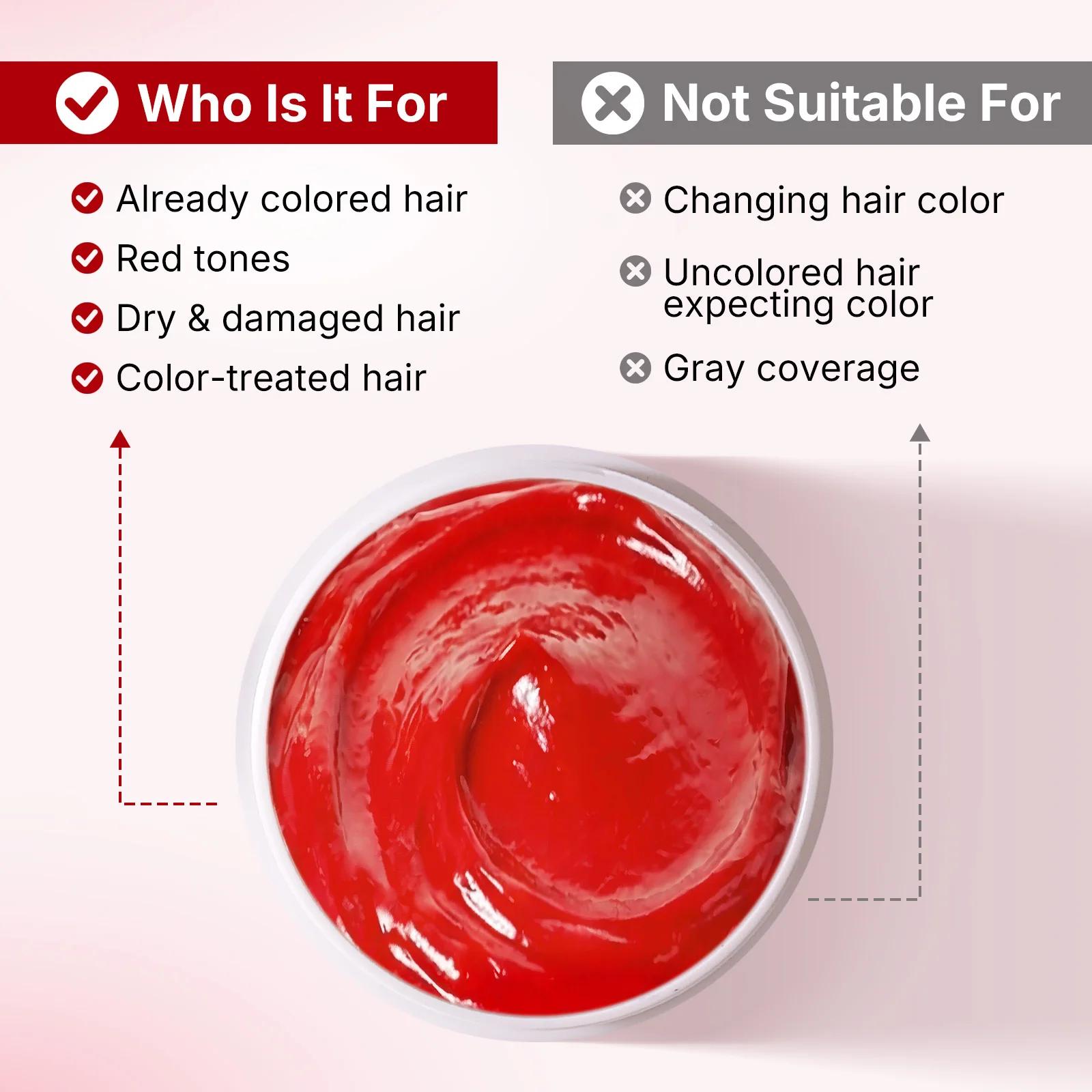 Karseell Color Deposition Masque pour cheveux rouges Après-shampooing stimulant la couleur, hydrate