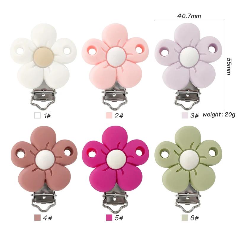 1/3/10 pièces Silicone fleur sucette Clips de qualité alimentaire anneaux de dentition pour bébé bri