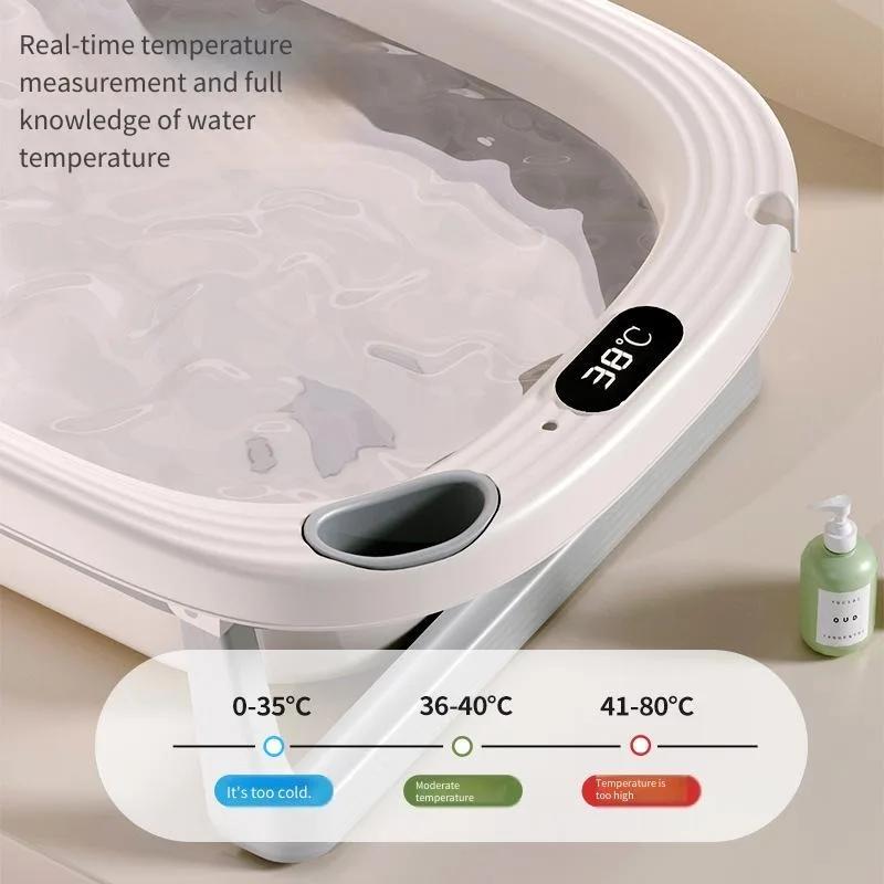 Bassin de douche pour bébé sensible à la température, baignoire pliable et Portable pour bébé, Modes