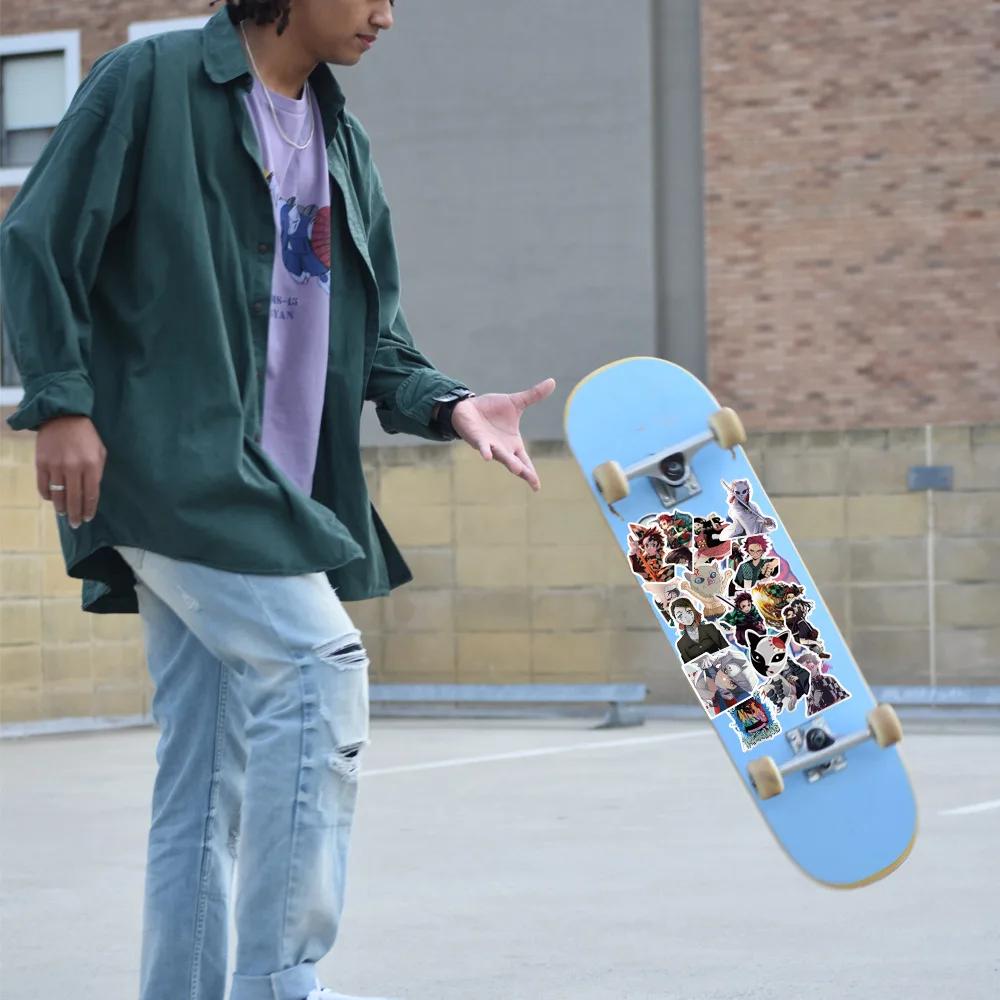 100/200 pièces dessin animé démon Slayer autocollants pour ordinateur portable valise Skateboard gui