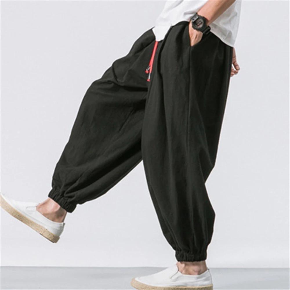 FGKKS Nouveau Pantalon Harem Ample Homme Grande Taille Automne Style Chinois Coton Qualité Décontrac